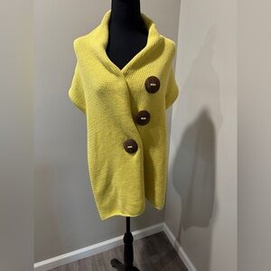 Pur Yellow Women's Poncho/Scarf coastal‎ Grandma cozy core artsy casual